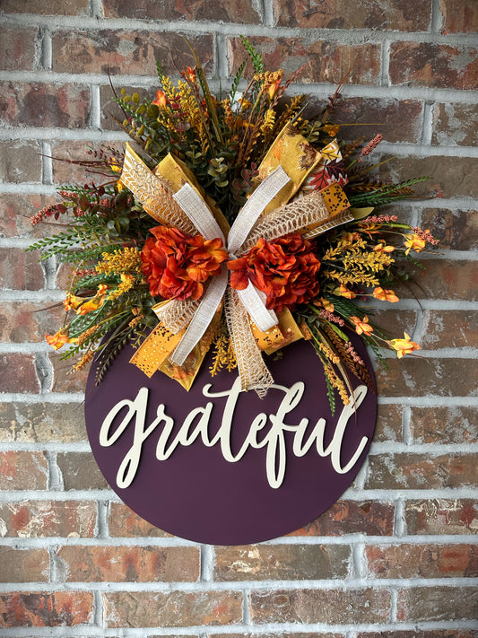 Autumn Glow “Grateful” Wreath