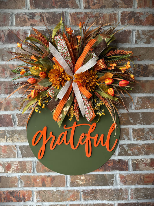 Grateful Harvest Fall Door Hanger