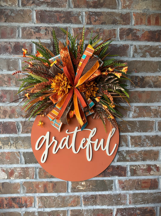 Bright Grateful Fall Door Hanger