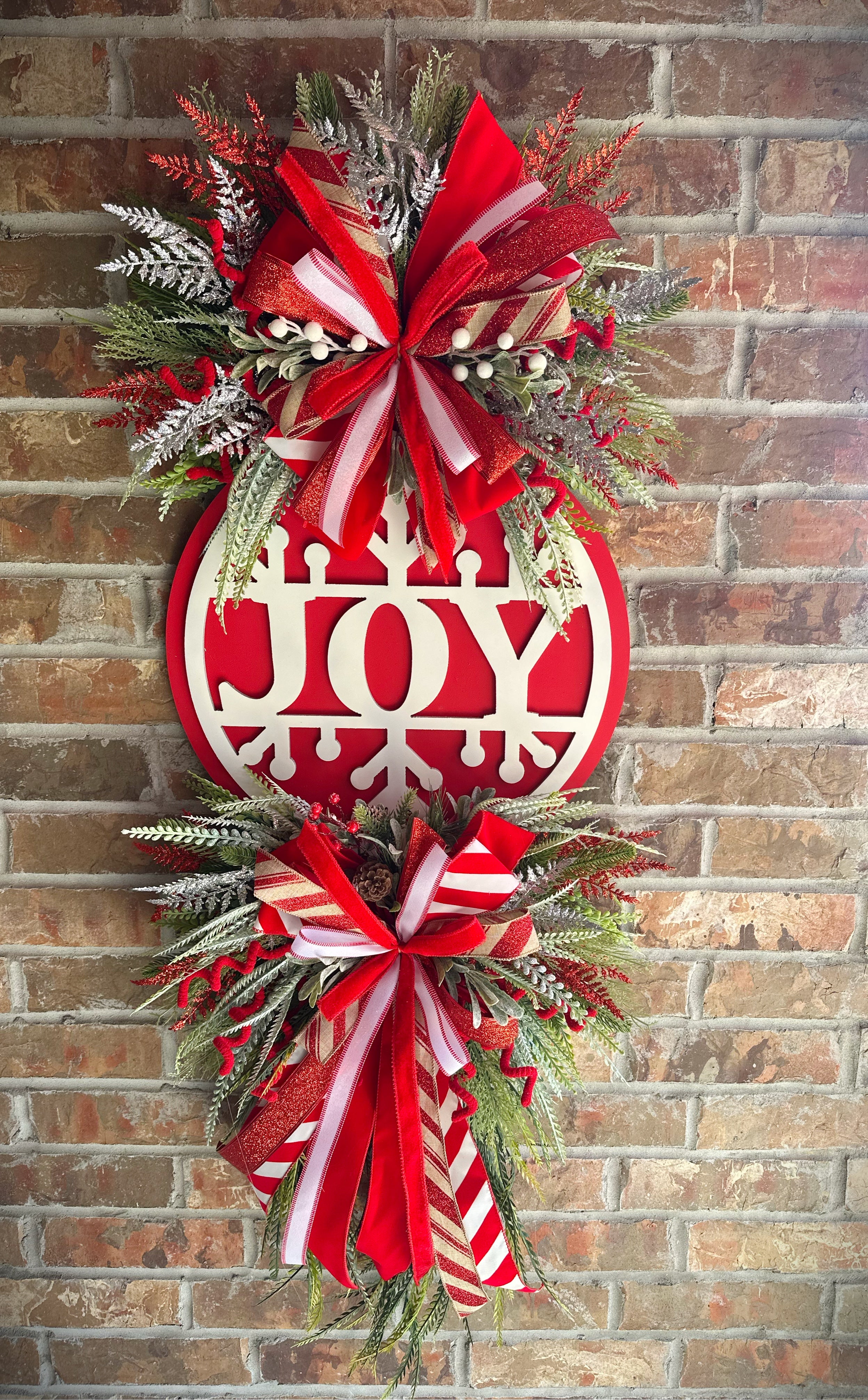 Red “JOY” Christmas Wreath