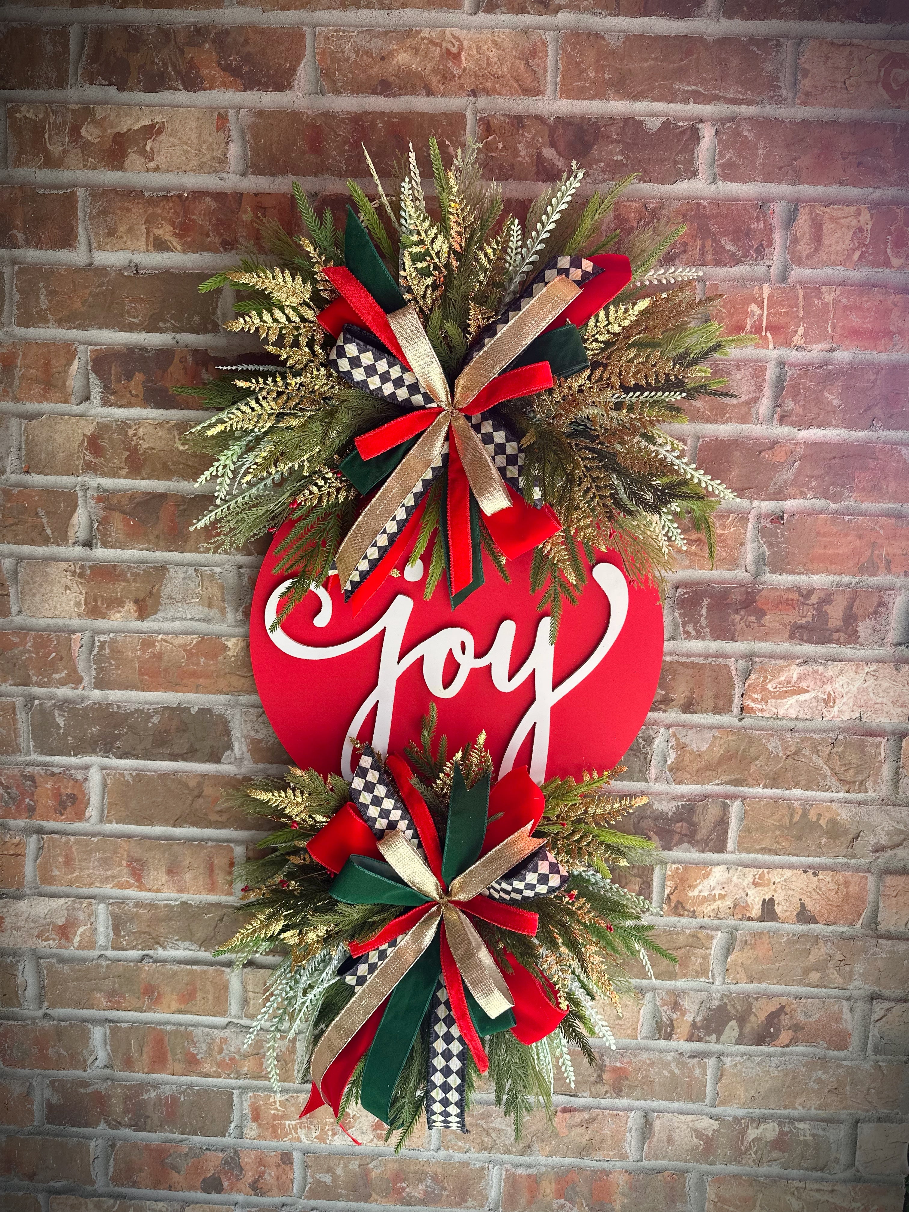 Red Joyful Christmas Wreath