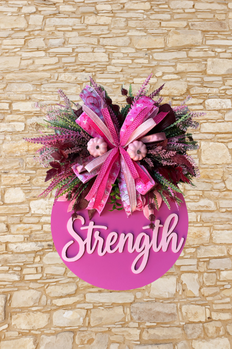 Fall Breast Cancer Awareness Door Hangers 🎀