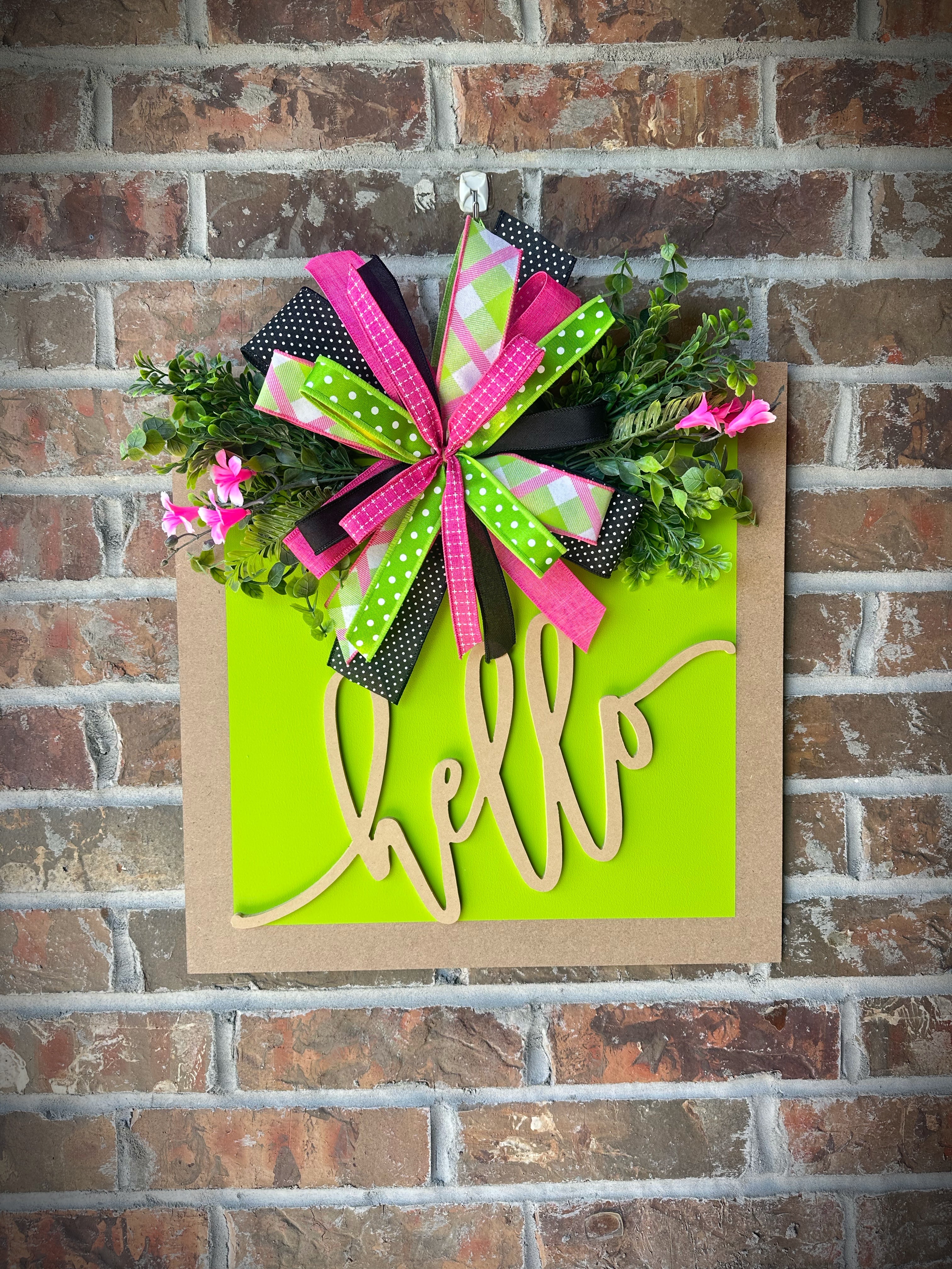 Lime square 3D door hanger