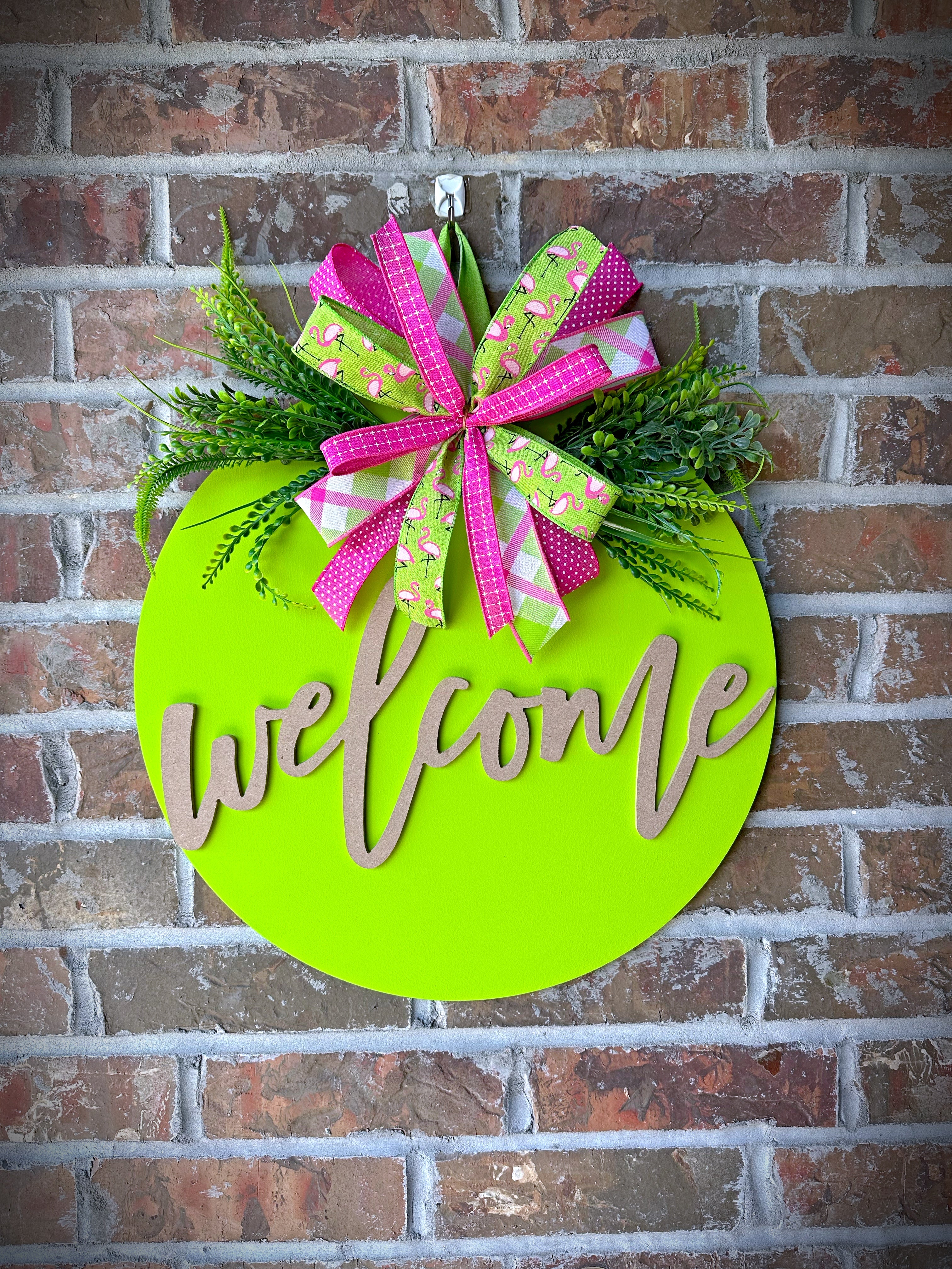 Flamingo Welcome Door Hanger