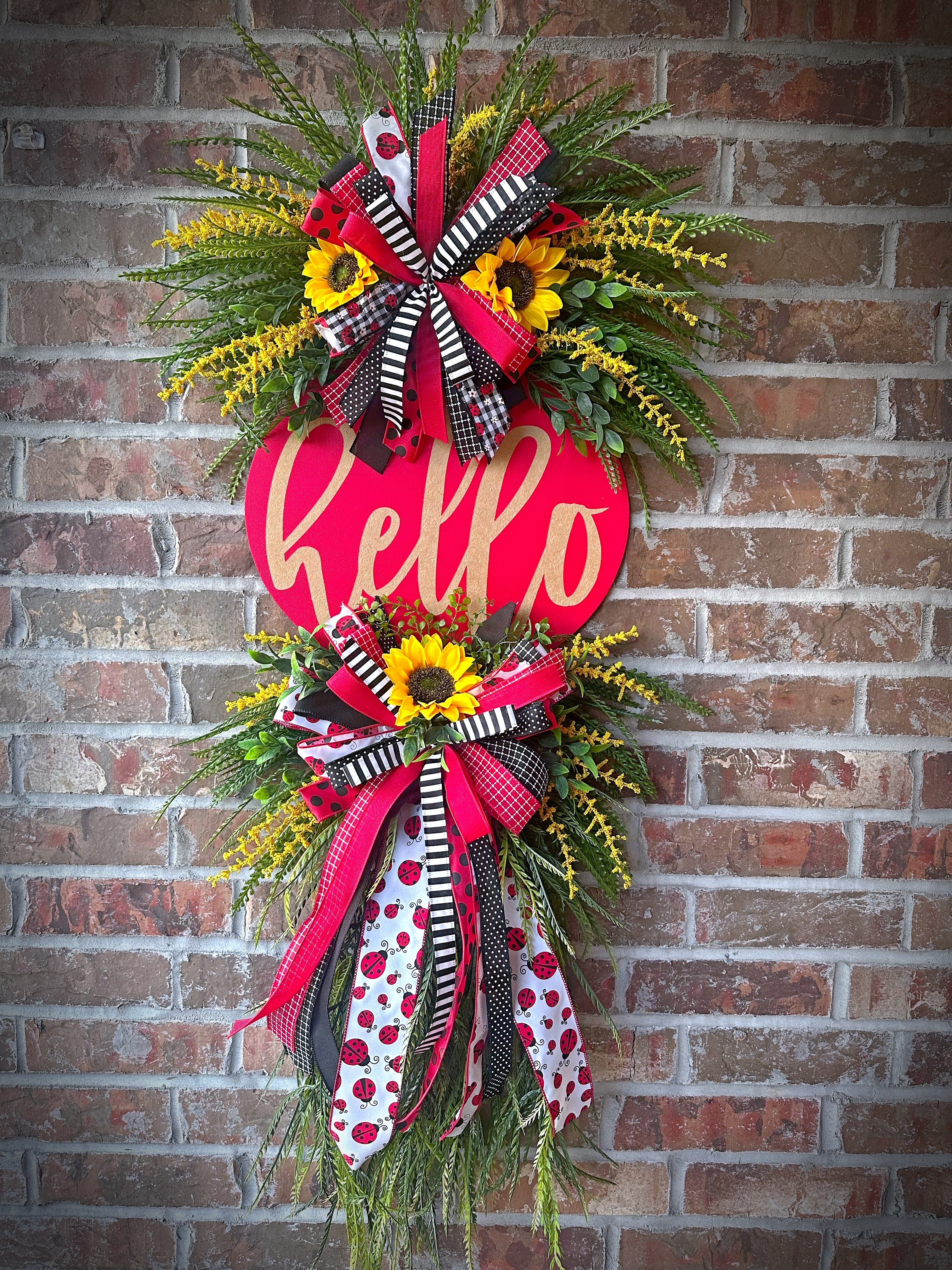 Ladybug Sunflower wreath