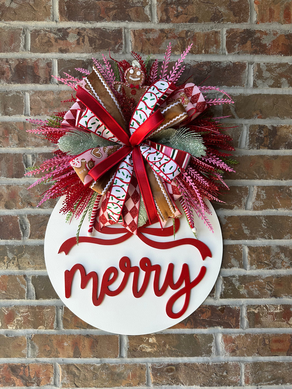 Sweet Gingerbread Christmas Merry Door Hanger
