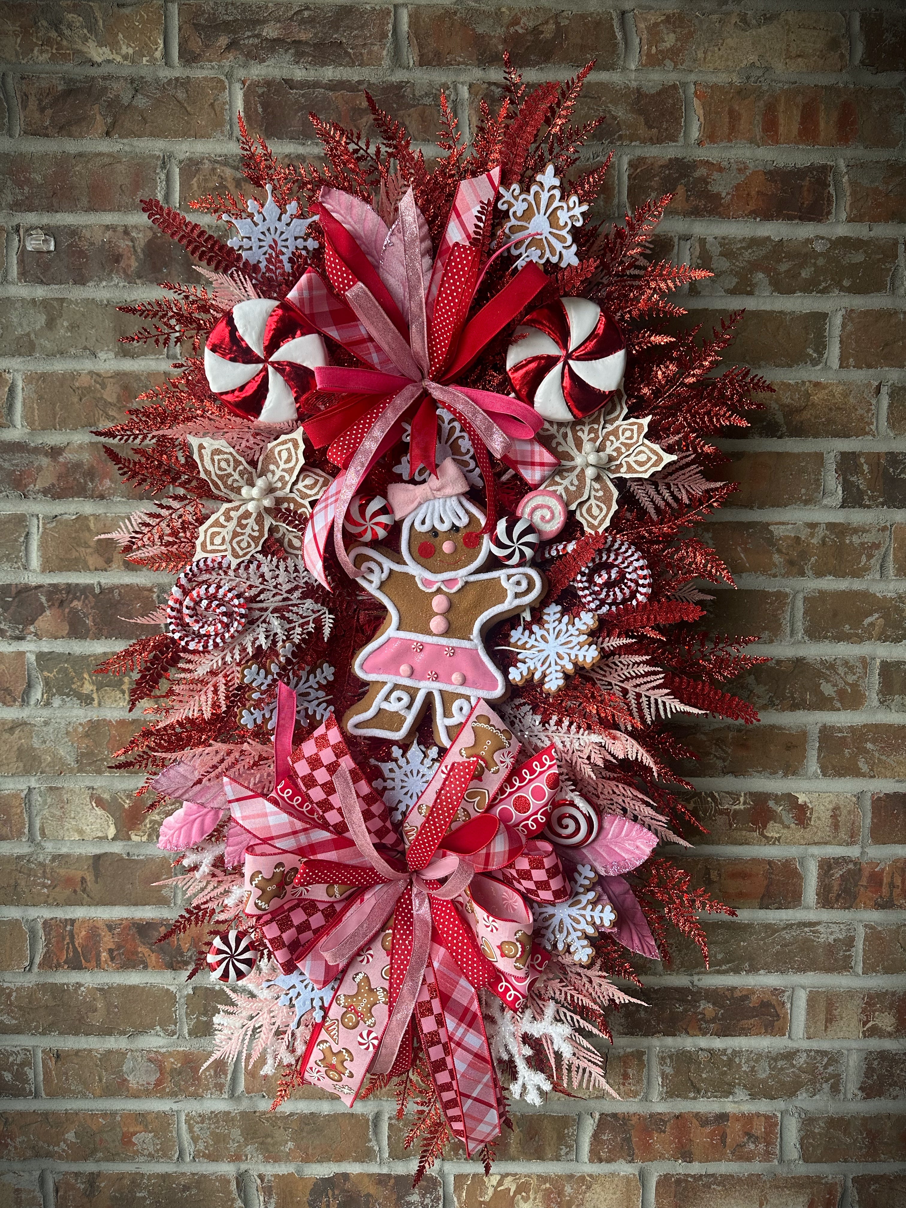 Gingerbread Candy Cane Christmas Swag