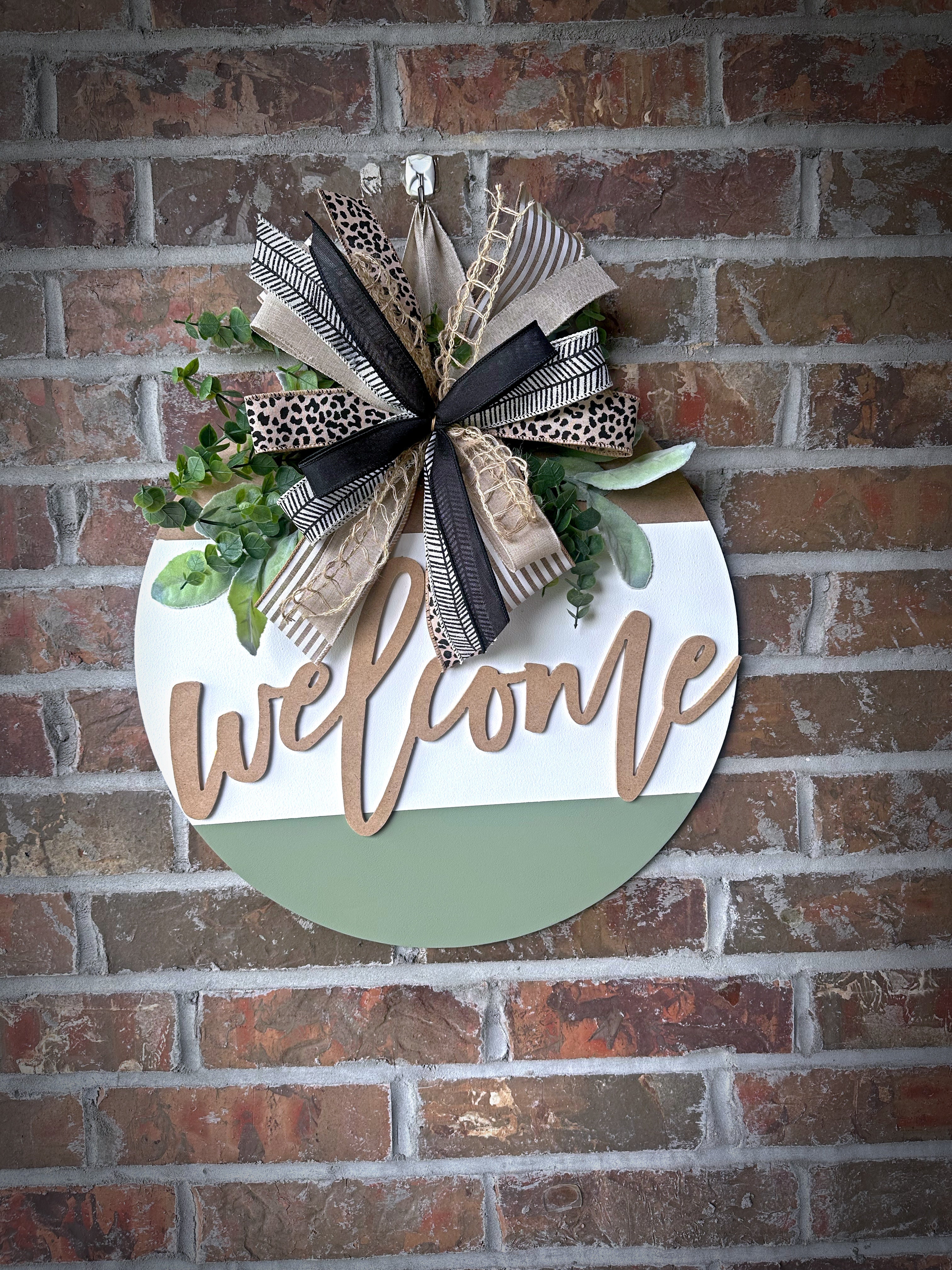 Sage & Neutral “Welcome” Door Hanger