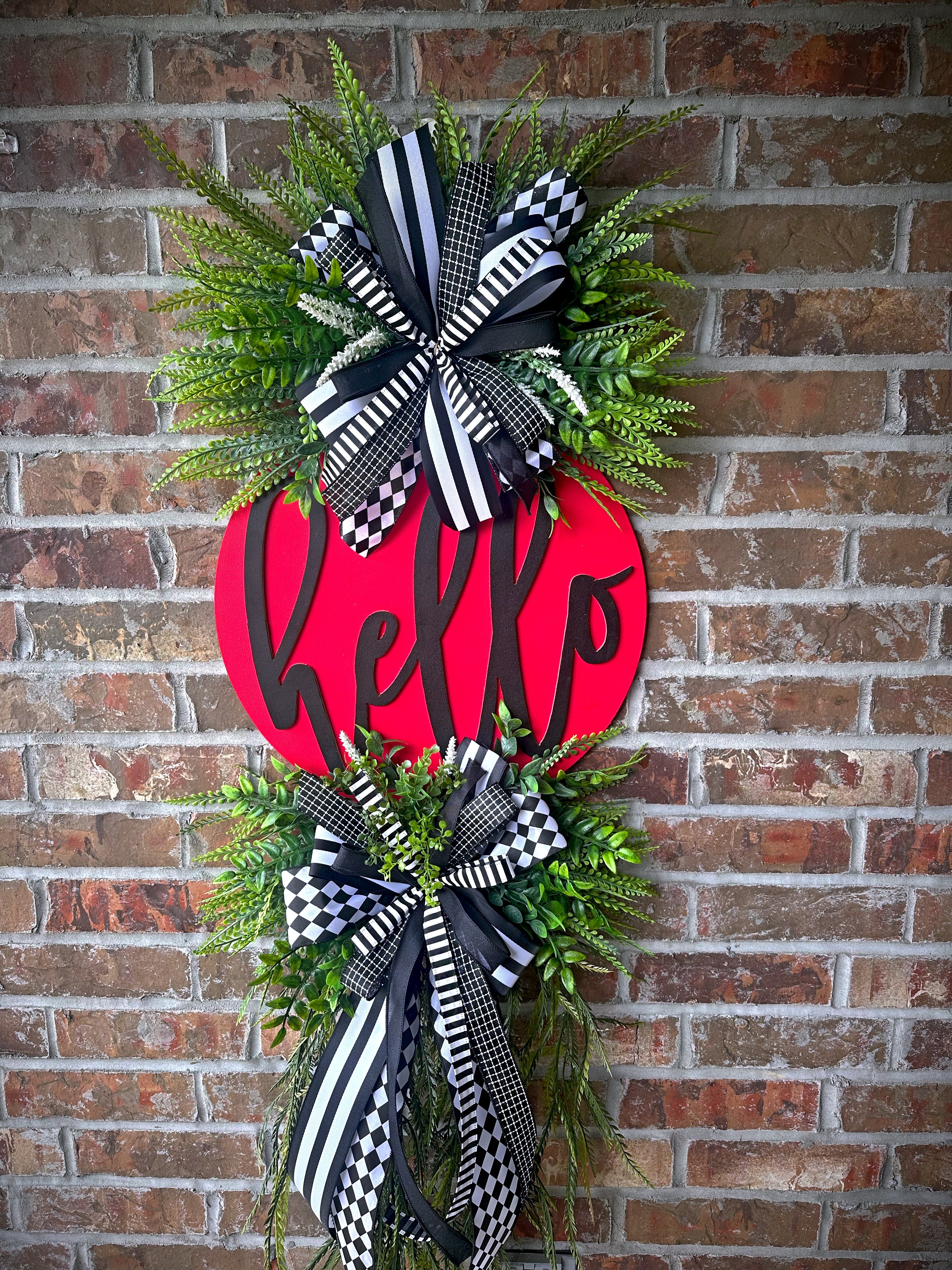Red Hello 3D wreath
