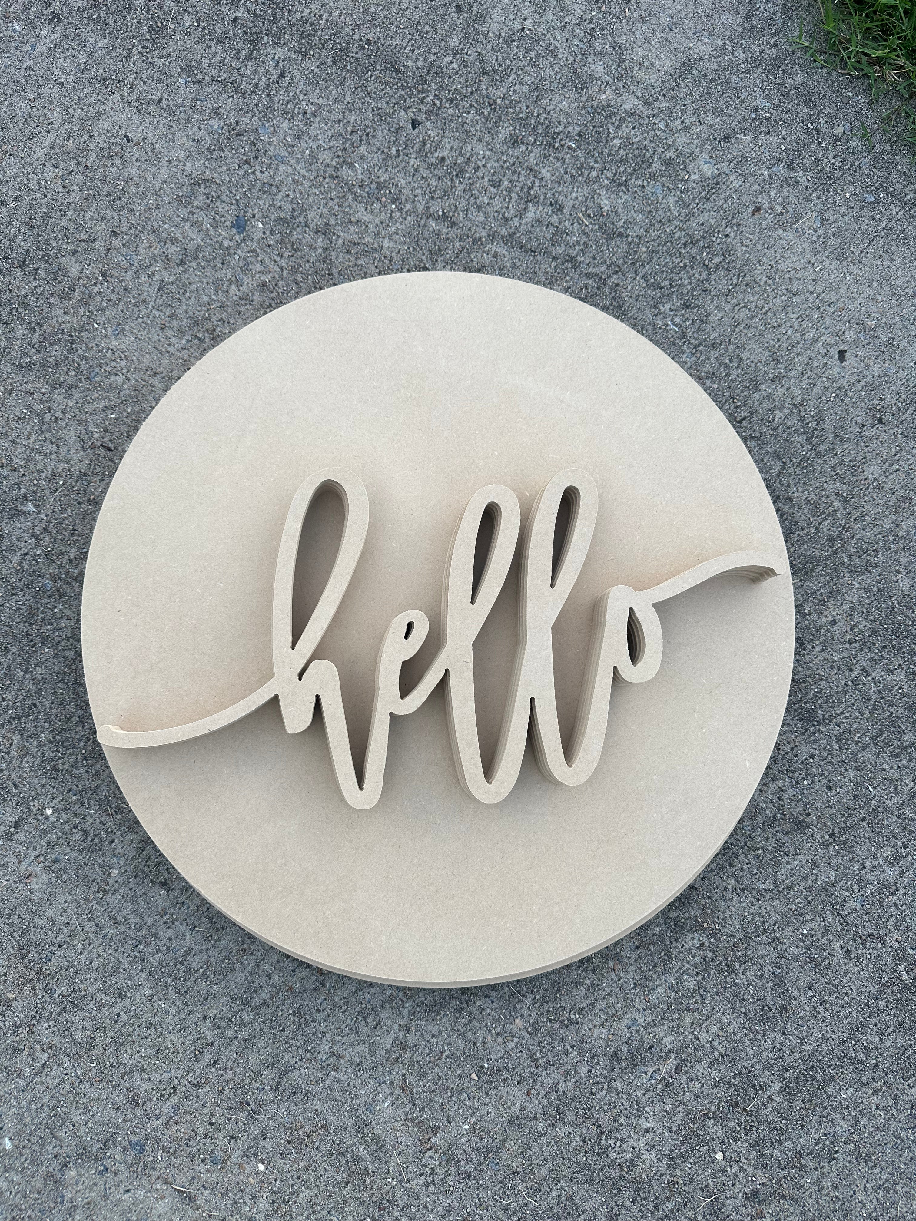5 Circle Hello Door Hanger DIY Sets