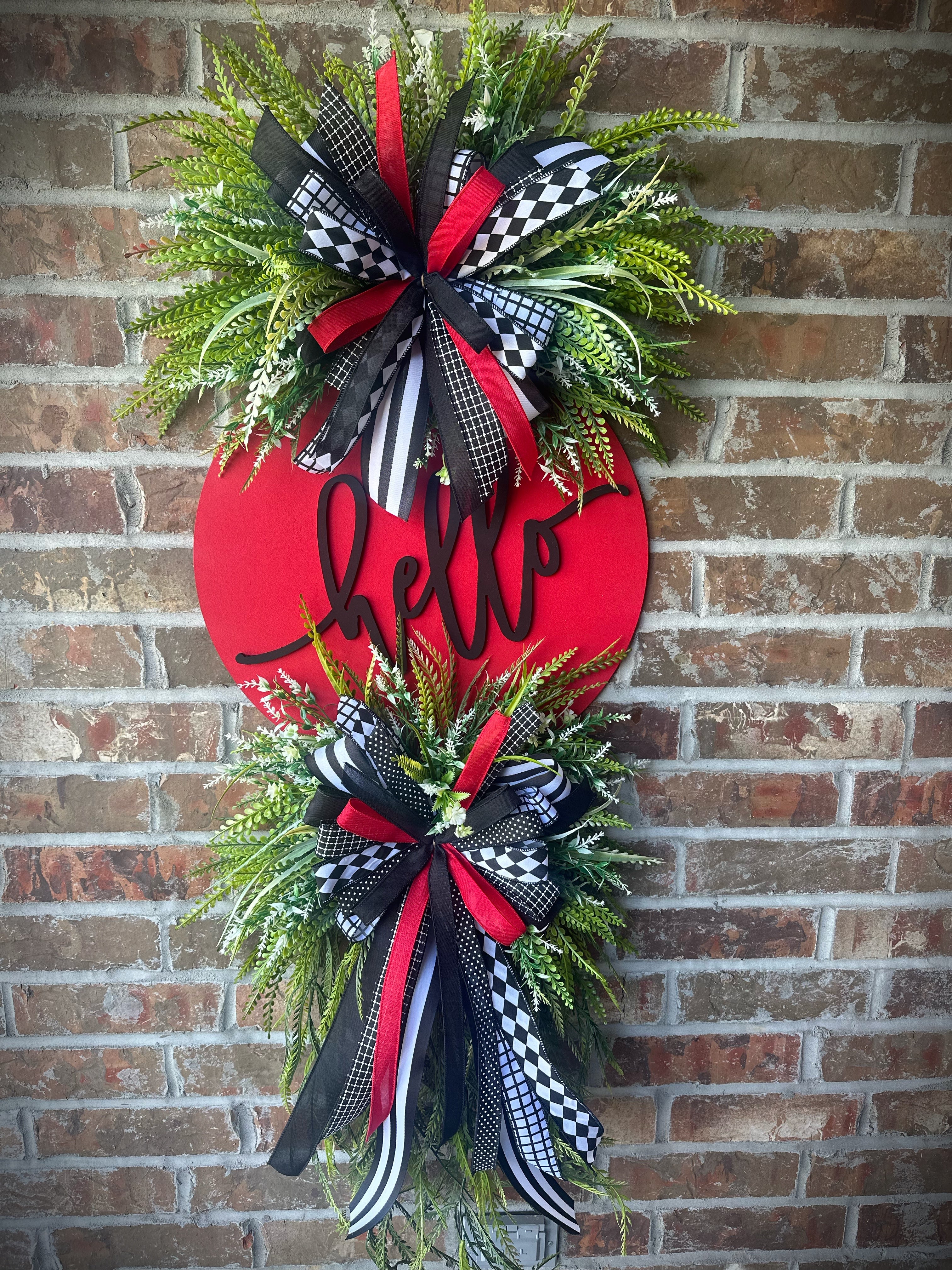 Red Bold Hello Wreath