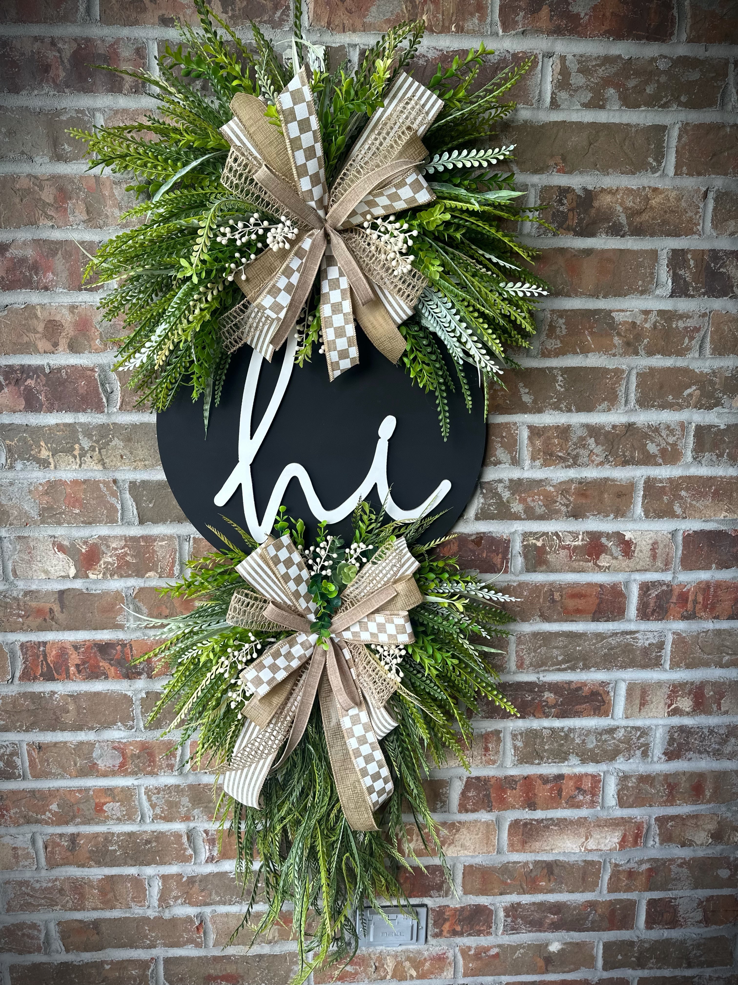 Black/ Neutral “Hi” Luxury Wreath